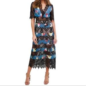 FOXIEDOX print and lace dress